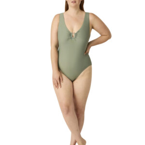 Menstruační plavky Modibodi High V Neck One Piece Oasis Green (MPMHVNOPOG) M
