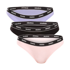 3PACK dámská tanga HUGO vícebarevná (50545680 964) XXL