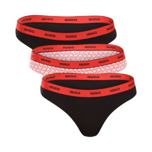 3PACK dámská tanga HUGO vícebarevná (50545703 695) 3XL