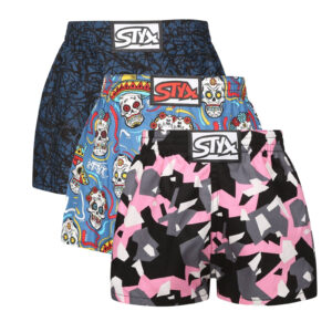 3PACK dětské trenky Styx art klasická guma vícebarevné (3J18160)