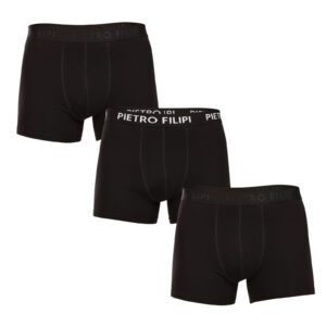 3PACK pánské boxerky Pietro Filipi černé (3BCL005) L