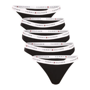 5PACK dámské kalhotky a tanga Tommy Hilfiger černé (UW0UW06579 0R9) M