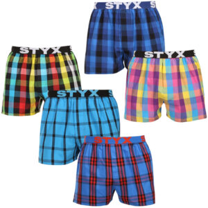 5PACK pánské trenky Styx sportovní guma vícebarevné (5B0112346) S