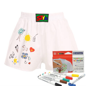 Dětské trenky Styx klasická guma bílé + fixy na textil (JF1061) 4-5 let