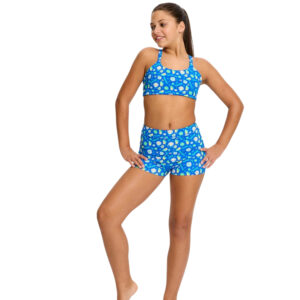 Dívčí menstruační plavky Modibodi Teen Smileyworld Hi Waist Short Boho Botanical Blue spodní díl (DMPMTSHWSBBBSD) 10-12 let