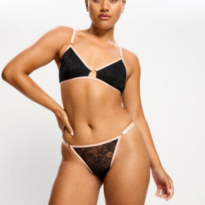 Menstruační tanga Modibodi Bliss Thong Light Jet Black (MTMBTLJB) L