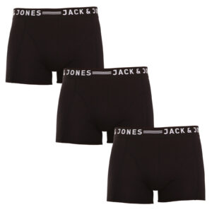 Poškozený obal - 3PACK pánské boxerky Jack and Jones černé (12081832 - black/black) M