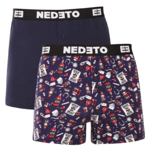 2PACK pánské trenky Nedeto vícebarevné (2NGV02) 3XL