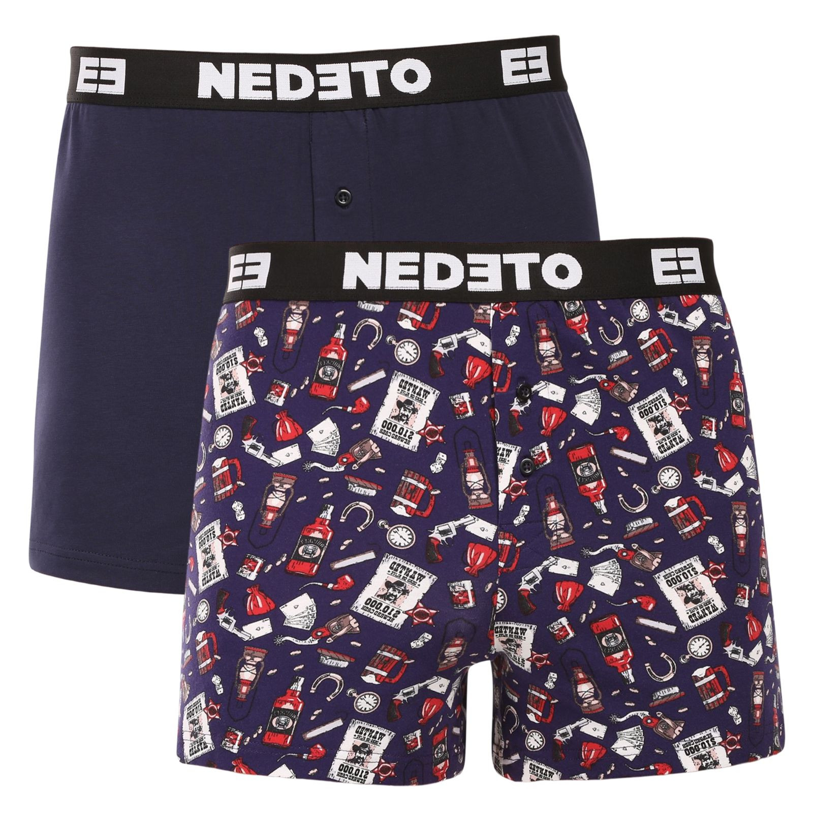 2PACK pánské trenky Nedeto vícebarevné (2NGV02) 3XL