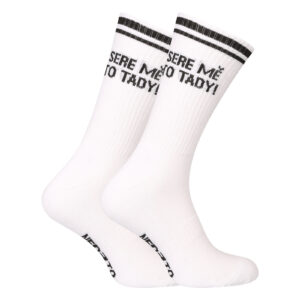 Ponožky Nedeto sportovní vysoké Sere mě to tady! bílé (1NOBT6) L