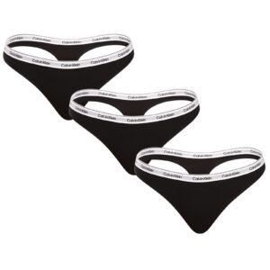 Poškozený obal - 3PACK dámská tanga Calvin Klein černé (QD5209E-UB1) XL