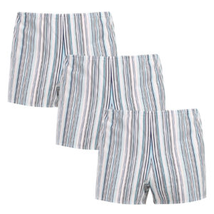 3PACK Klasické pánské trenky Foltýn světlé proužky nadrozměr (3xKN83) 3XL