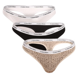 3PACK dámská tanga Calvin Klein vícebarevná (QD5209-3RN) XS