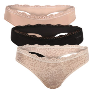3PACK dámská tanga Calvin Klein vícebarevná (QD5300-3FC) XL