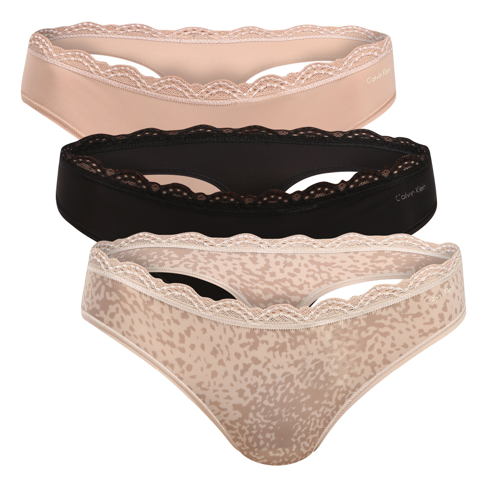 3PACK dámská tanga Calvin Klein vícebarevná (QD5300-3FC) XL