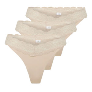 3PACK dámská tanga ONLY béžová (15340169-Peach Taffy) M