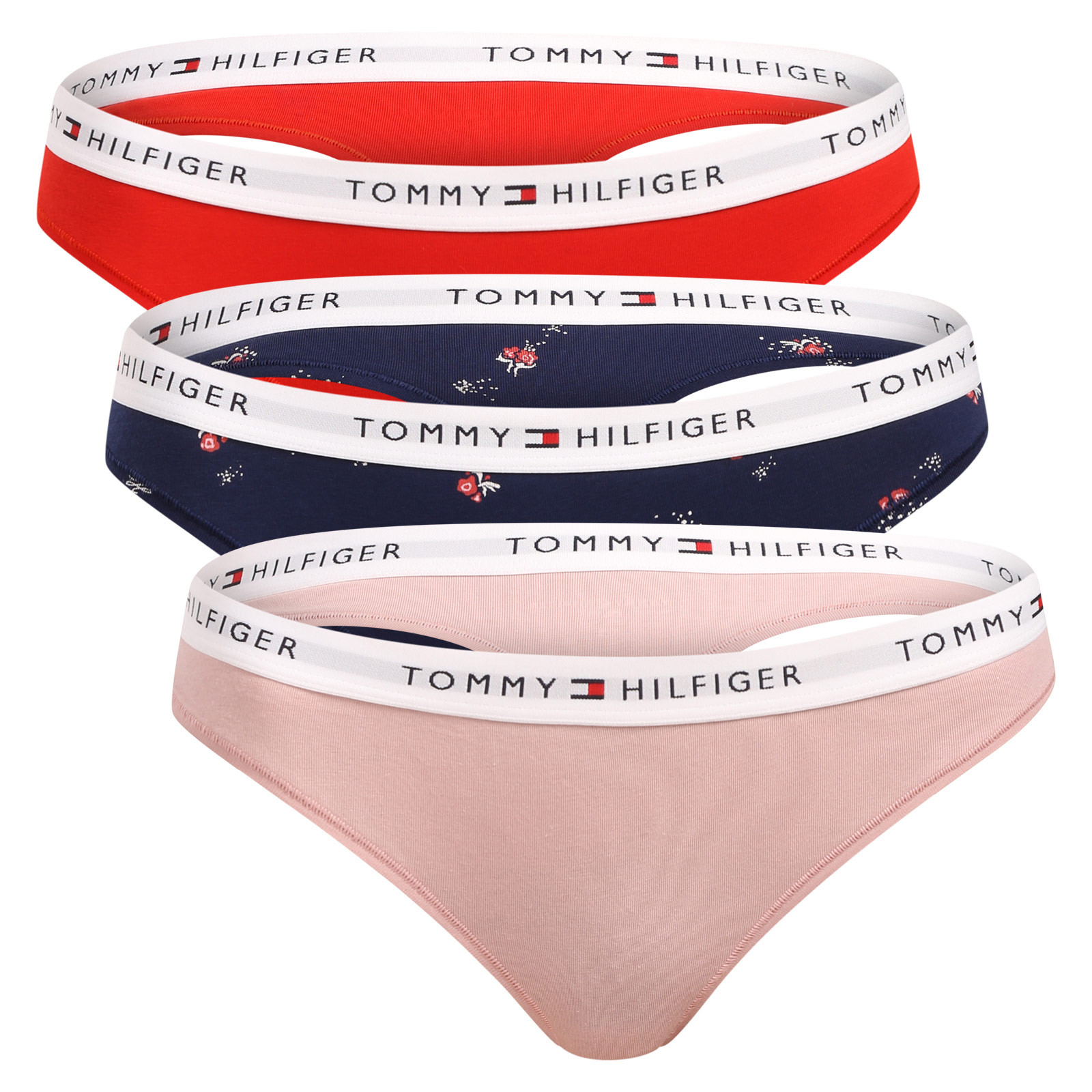 3PACK dámská tanga Tommy Hilfiger vícebarevná (UW0UW05530 0SN) M