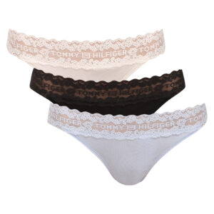 3PACK dámská tanga Tommy Hilfiger vícebarevná (UW0UW06337 0SO) M