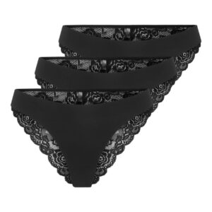 3PACK dámské kalhotky brazilky ONLY černé (15348960-Black) XS