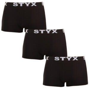 3PACK pánské boxerky Styx sportovní guma nadrozměr černé (3R960) 3XL