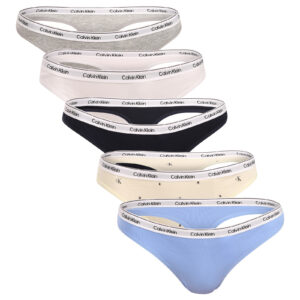 5PACK dámská tanga Calvin Klein vícebarevná (QD5221-3KW) L