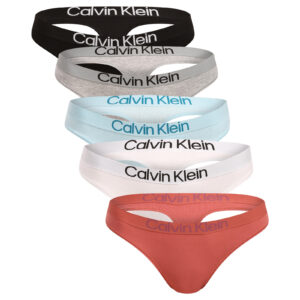5PACK dámská tanga Calvin Klein vícebarevná (QD5331-3C9) XL