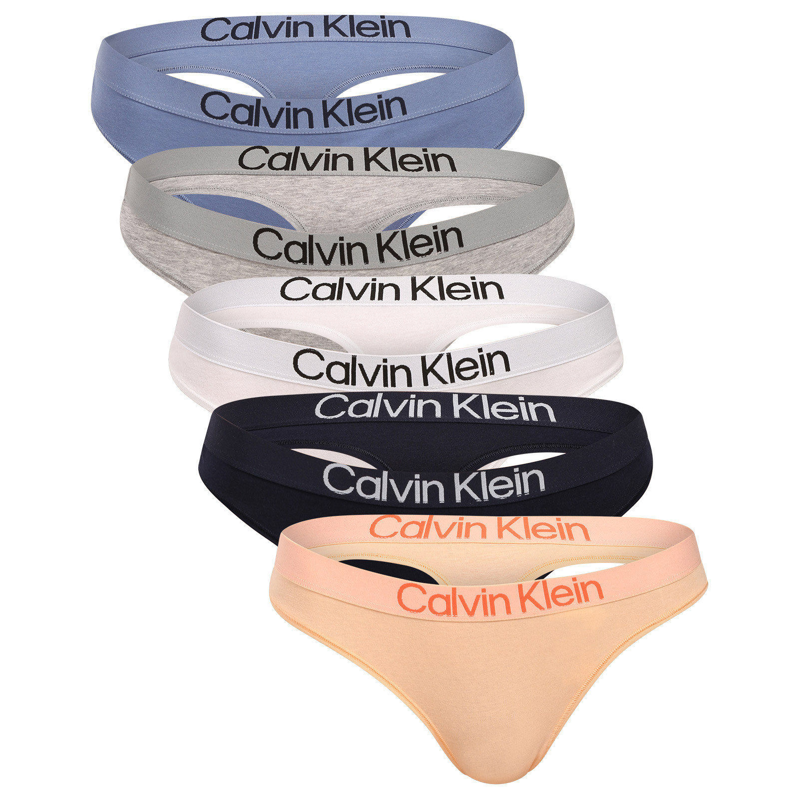 5PACK dámská tanga Calvin Klein vícebarevná (QD5331-3CA) XL