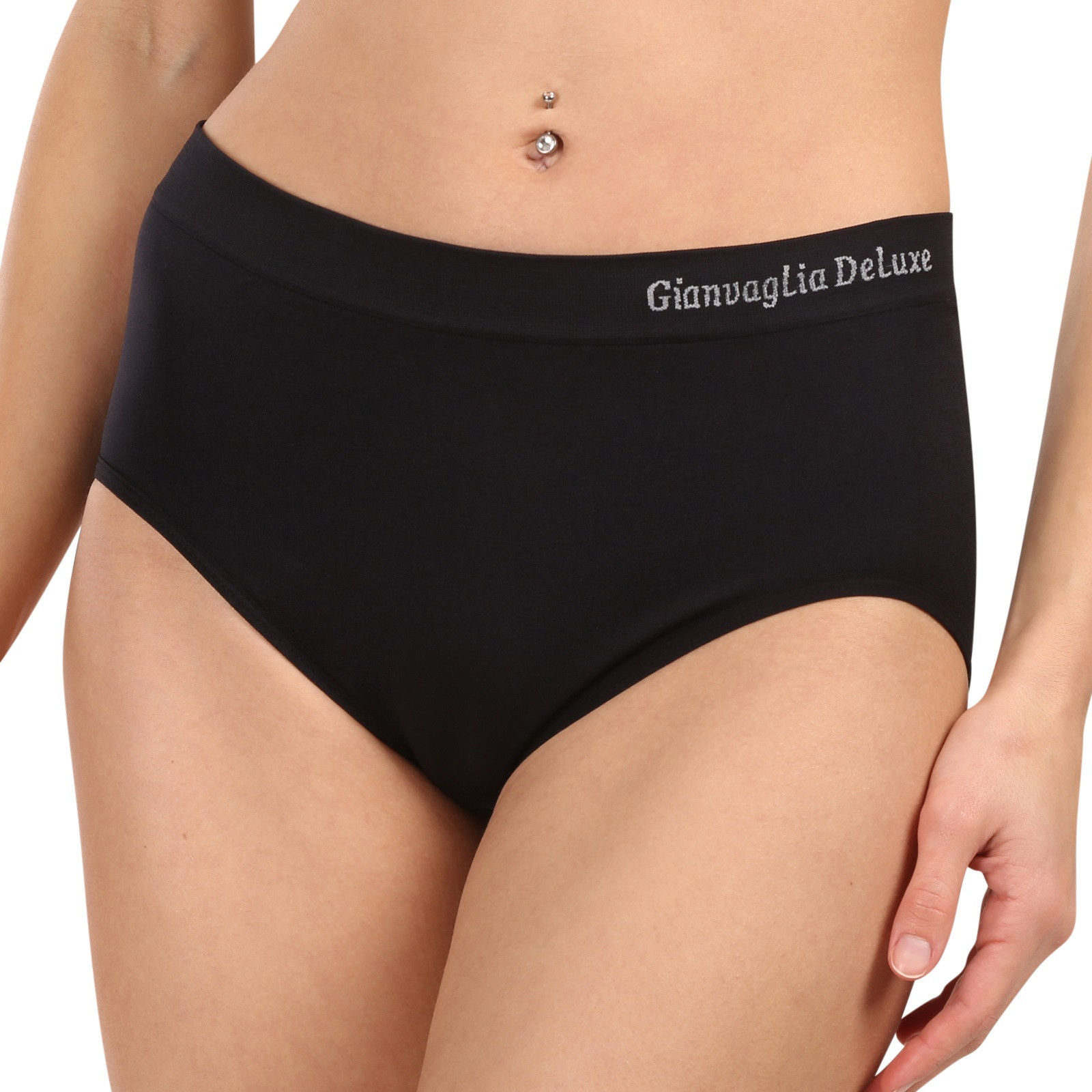 6PACK dámské kalhotky Gianvaglia bezešvé černé (3008) XL/3XL - Obrázek 2