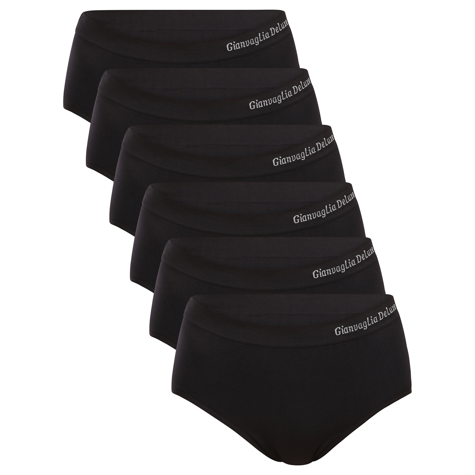 6PACK dámské kalhotky Gianvaglia bezešvé černé (3008) XL/3XL