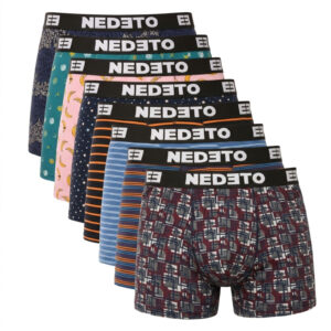 8PACK pánské boxerky Nedeto vícebarevné (8NBV4) S
