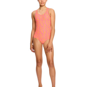 Dívčí menstruační plavky Modibodi Racerback One Piece Light Wavy Pink jednodílné (DMPMROPLWP) 8-10 let