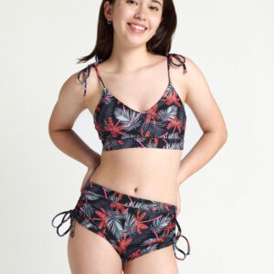 Dívčí menstruační plavky Modibodi Teen High Short Jungle Palm Black spodní díl (MODI4377) 8-10 let