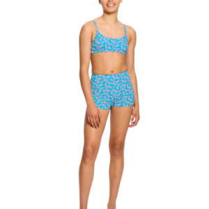 Dívčí plavky Modibodi crop top Splice Wavy Blue horní díl (DPMHDCTWB) 16-18 let