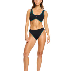 Menstruační plavky Puma & Modibodi Hi-Leg Cheeky Bottom Super Black Orchid spodní díl (MPPMHLBSBO) XXL