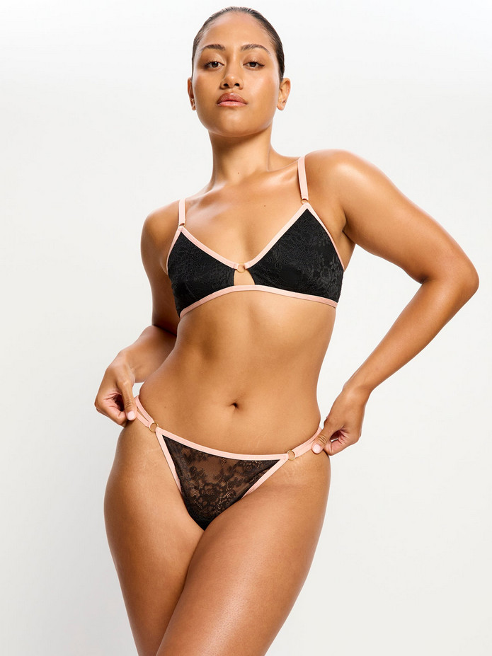 Menstruační tanga Modibodi Bliss Thong Light Jet Black (MTMBTLJB) L - Obrázek 2