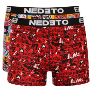 2PACK pánské boxerky Nedeto vícebarevné (2NBV16) 5XL