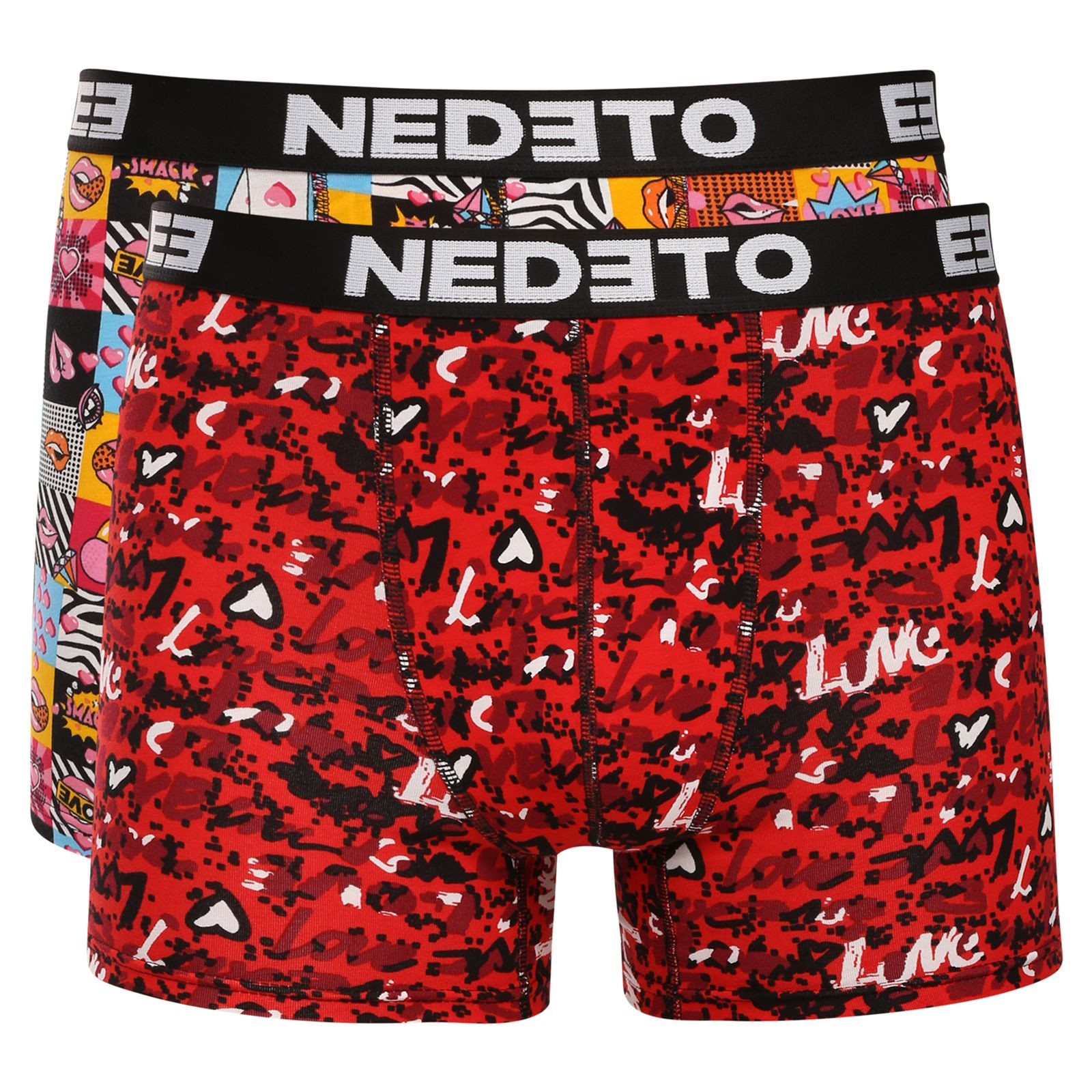 2PACK pánské boxerky Nedeto vícebarevné (2NBV16) 5XL