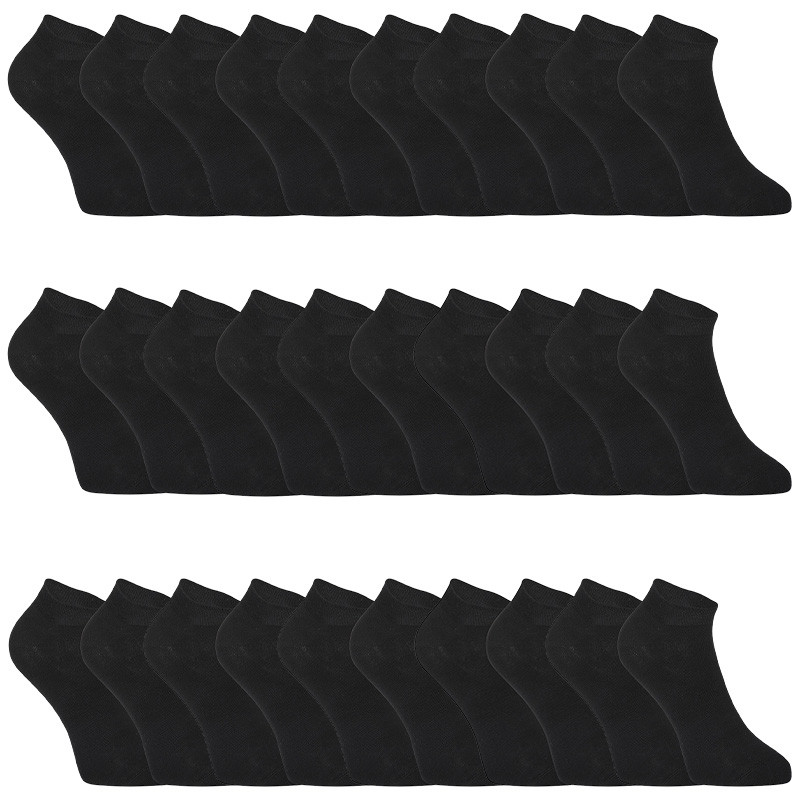 30PACK ponožky Styx nízké bambusové černé (30HBN960) L
