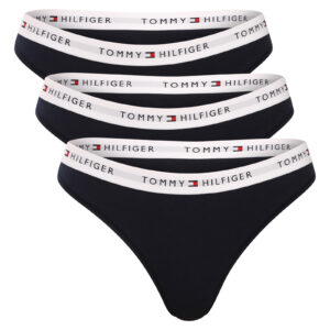 3PACK dámská tanga Tommy Hilfiger černá (UW0UW05530 0R0) L
