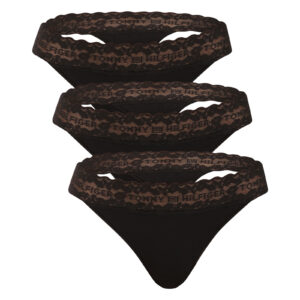 3PACK dámská tanga Tommy Hilfiger černá (UW0UW06337 0R8) L