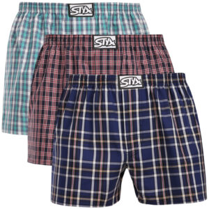 3PACK pánské trenky Styx klasická guma vícebarevné (3A30371) L