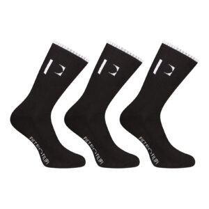 3PACK ponožky Pietro Filipi sportovní vysoké černé (3POC3) M