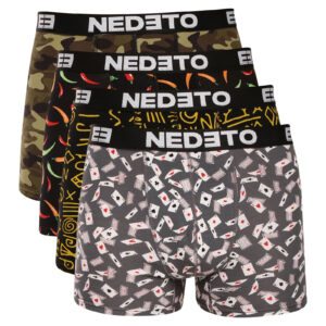 4PACK pánské boxerky Nedeto vícebarevné (4NBV5) 5XL
