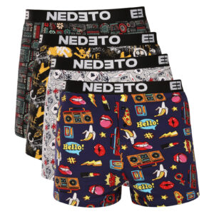 4PACK pánské trenky Nedeto vícebarevné (4NGV07) 3XL