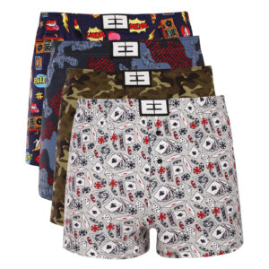 4PACK pánské trenky Nedeto vícebarevné (4NTV04) 3XL
