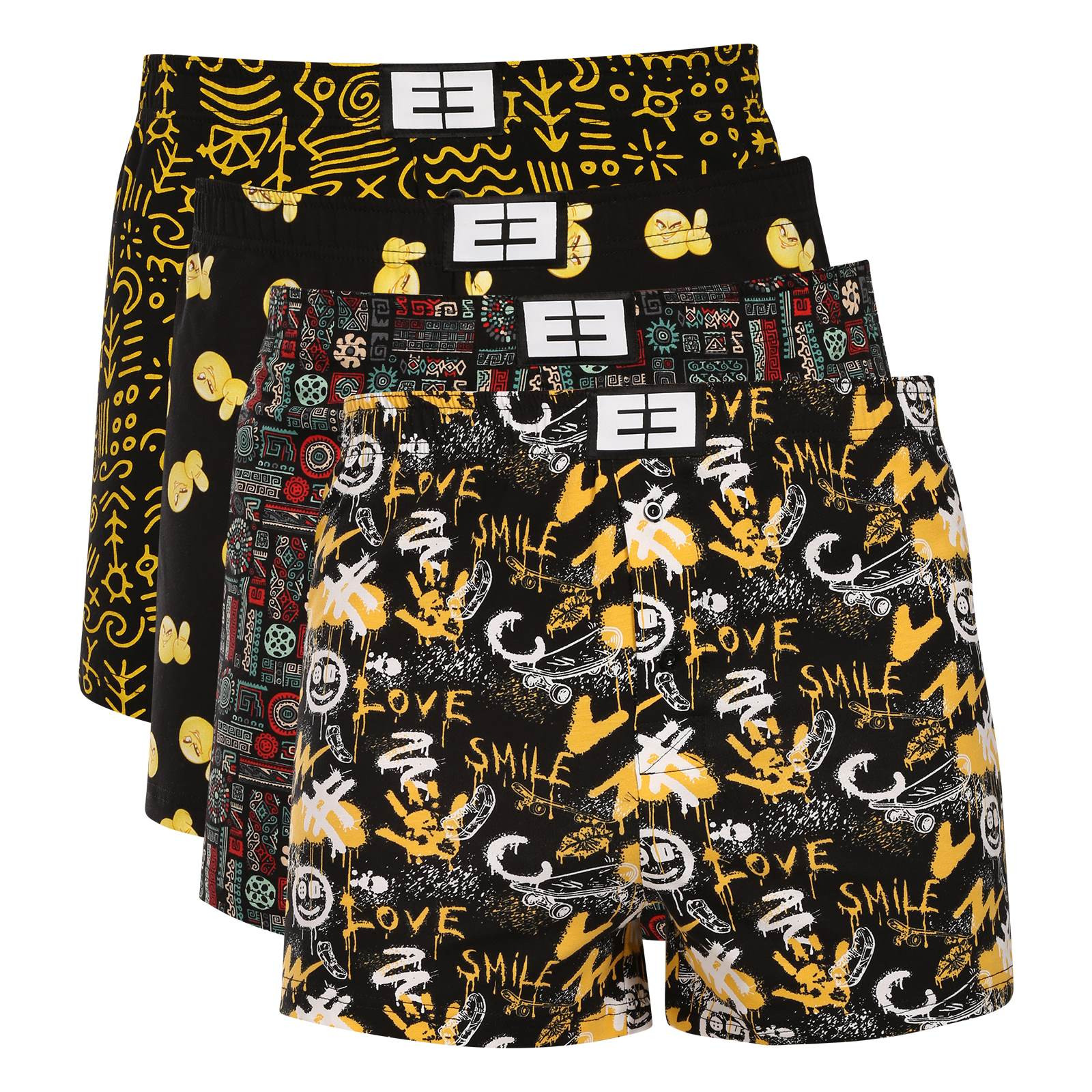 4PACK pánské trenky Nedeto vícebarevné (4NTV05) 3XL