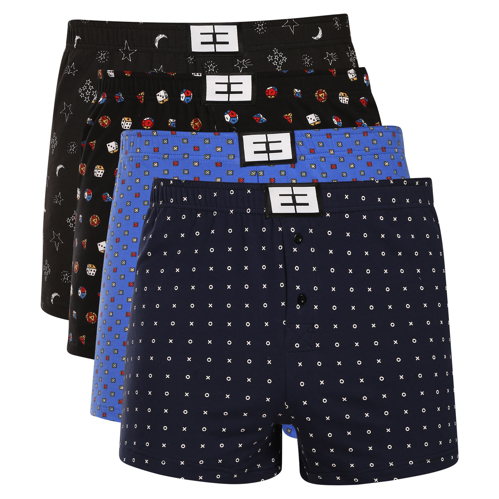4PACK pánské trenky Nedeto vícebarevné (4NTV06) 3XL
