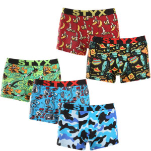 5PACK pánské boxerky Styx art sportovní guma vícebarevné (5G1398780) XL