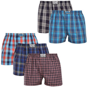 5PACK pánské trenky Styx klasická guma vícebarevné (5A3013456) L