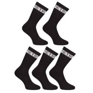 5PACK ponožky Pietro Filipi sportovní vysoké černé (5POC1) M